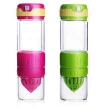 2015 Neue Design Hohe Borosilikat Zitrone Juicer Maker Glasflasche